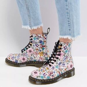Dr.Martens Rare 1460 Pascal White Floral Wanderlust Combat Boot